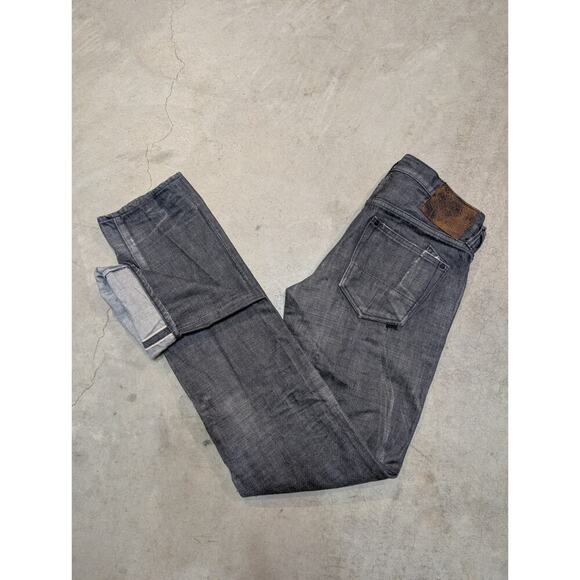 Prps Noir Selvedge Jeans Mens 32x35 Gray Denim Distressed Red Line - Picture 1 of 16